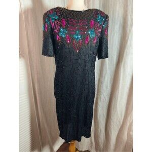 Allyson Whitmore Dress Size XL Vintage 80's Sequined Statement Piece Dress